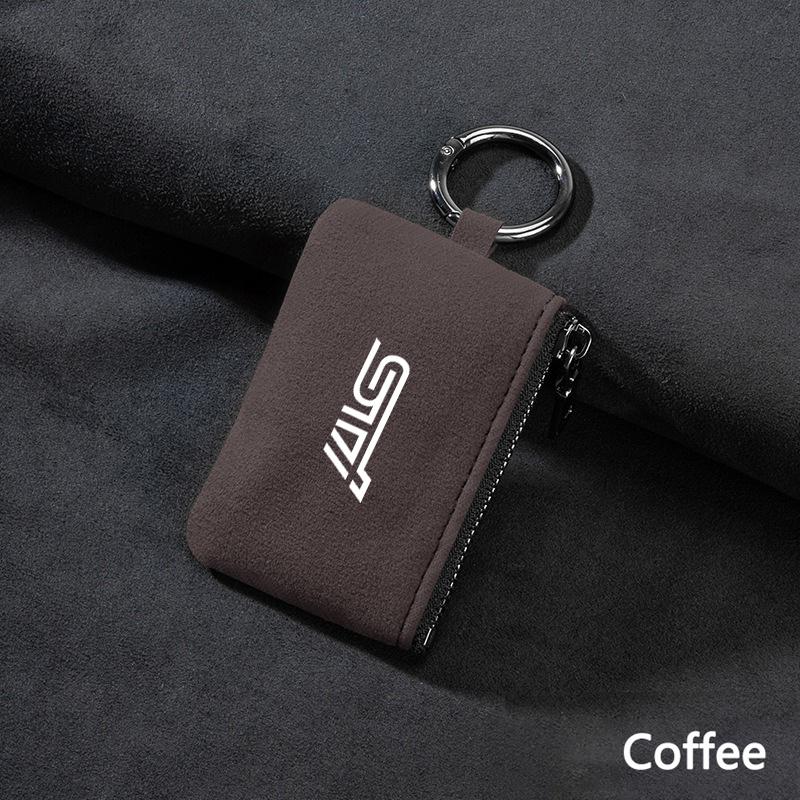 1PC Suede Car Key Bag Wallet TUJRYI Keychain Card Storage Pouch For Subaru Legacy Forester XV Outback WRX Tribeca BRZ Exiga Accessories