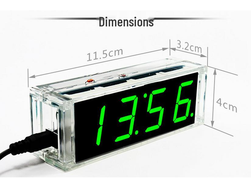 Light-Controlled 1-inch LED Nixie Tube DIY Digital Clock Kit with Microcontroller and Case