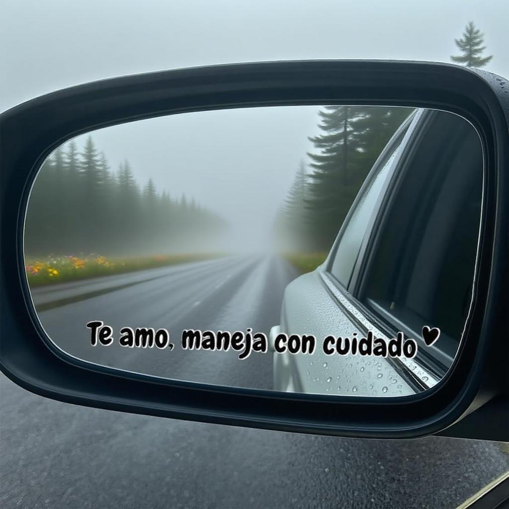 10Pcs Te amo maneja con cuidado Inspirational Message Decal in Spanish, I Love You Rearview Mirror Sticker,Waterproof Driving Safe Mirror Decal for