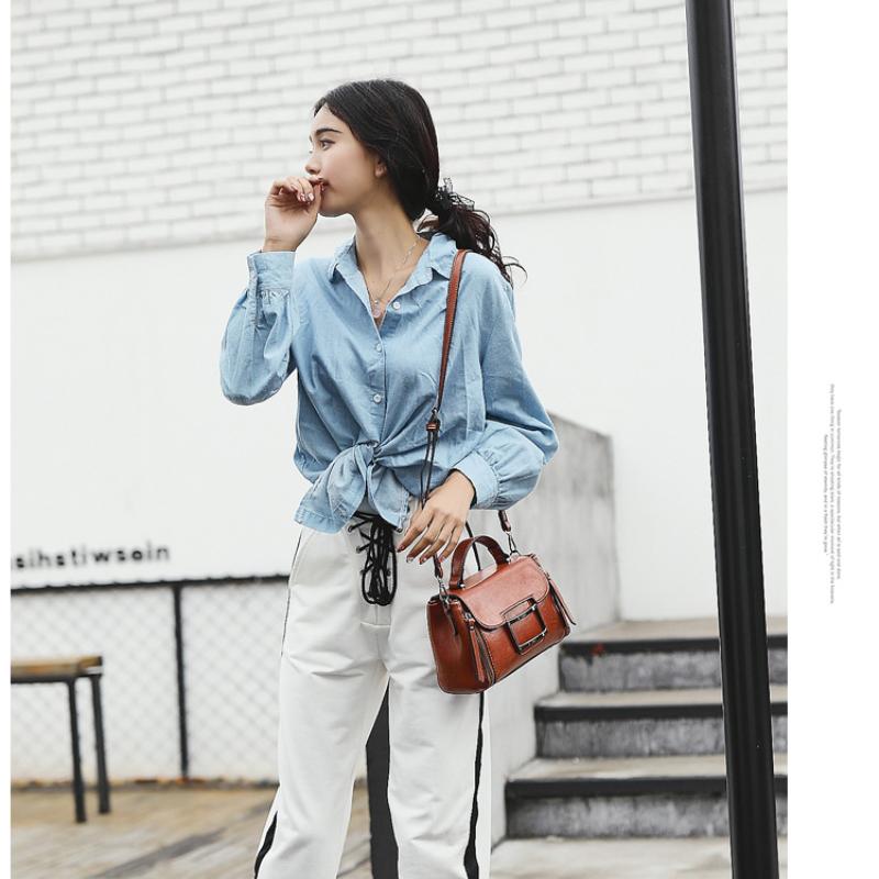 Geantă de toamnă și iarnă pentru femei, stil nou, coreeană retro, geantă cu un singur umăr, geantă pătrată mică, geantă de femeie din piele de ceară