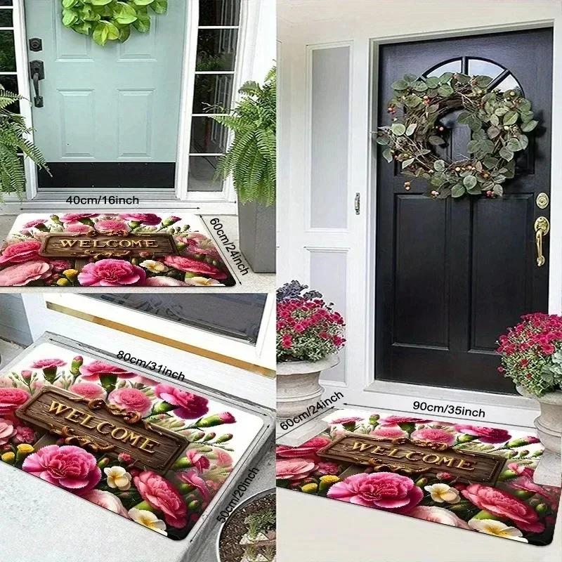 1PC Merry Christmas Charactor Door Mats Kitchen Rugs Non-Slip Pop Living Room Rugs Bath Mat Carpet for Home Sink Laundry Decor
