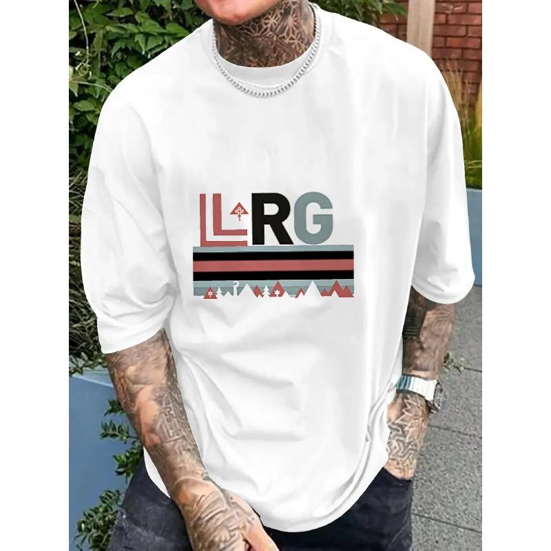 

Casual Black Crew Neck T-Shirt Featuring LLRG Tribal Stripe Design S белый