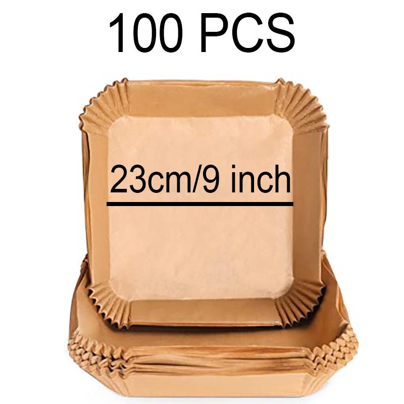 Large Air Fryer Disposable Paper Liner 23cm Non-stick Airfryer Parchment Special Baking Paper for 3-10QT Cooking/Steaming Basket