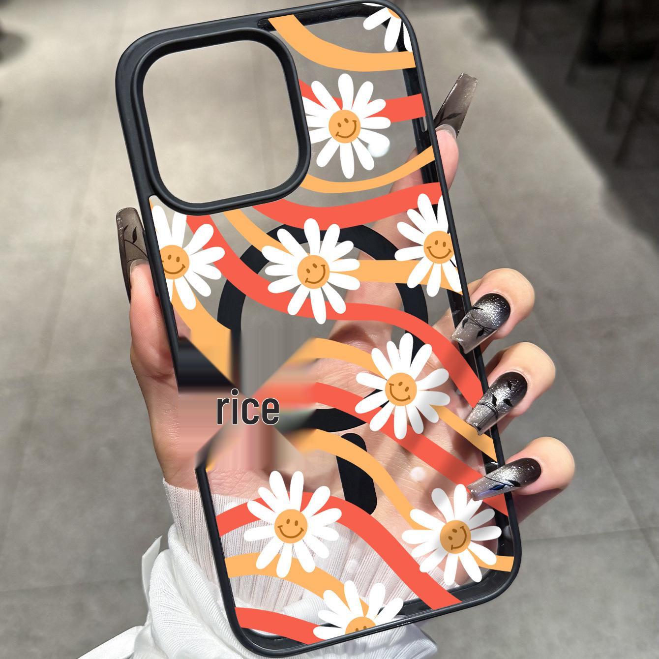 Daisy Smiling Face Transparent Case for iPhone 16 & 17 Pro iPhone 15