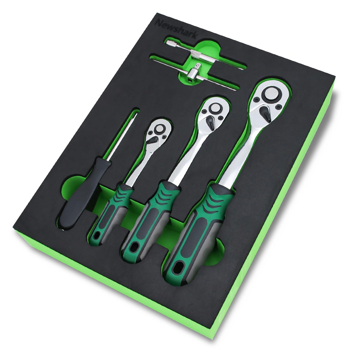 

Набор из 6 храповых ключей, 1/4 3/8 1/2 , торцевой ключ с 72 зубцами, быстросъемный храповой ключ, реверсивный, металлический