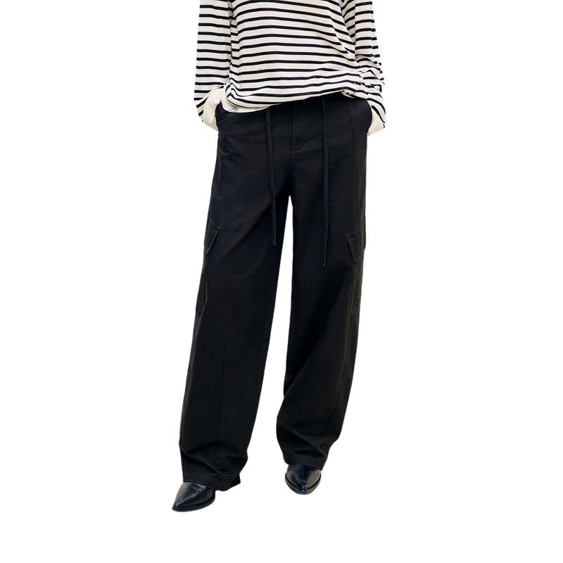 

MO&Co. Women s Loose High-Waist Cotton Pants L