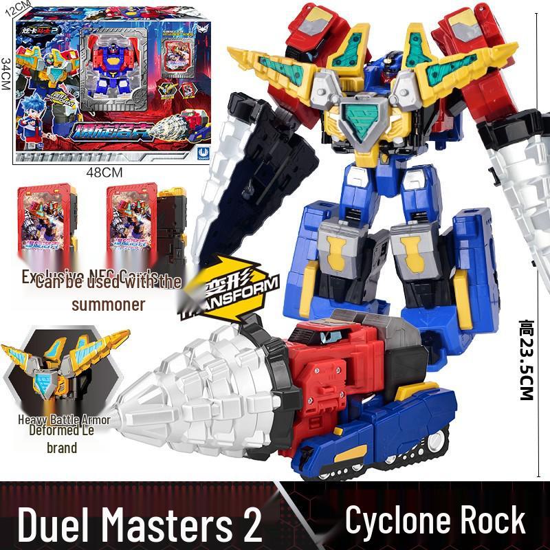 Xuan Card Fighter 2: Blue Lightning Thunder King Flame Dragon Transforming Robot Car Toy
