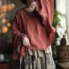 Johnature Vintage Women Patchwork T-Shirts O-Neck Long Sleeve Autumn Loose Chinese Style Female T-Shirts