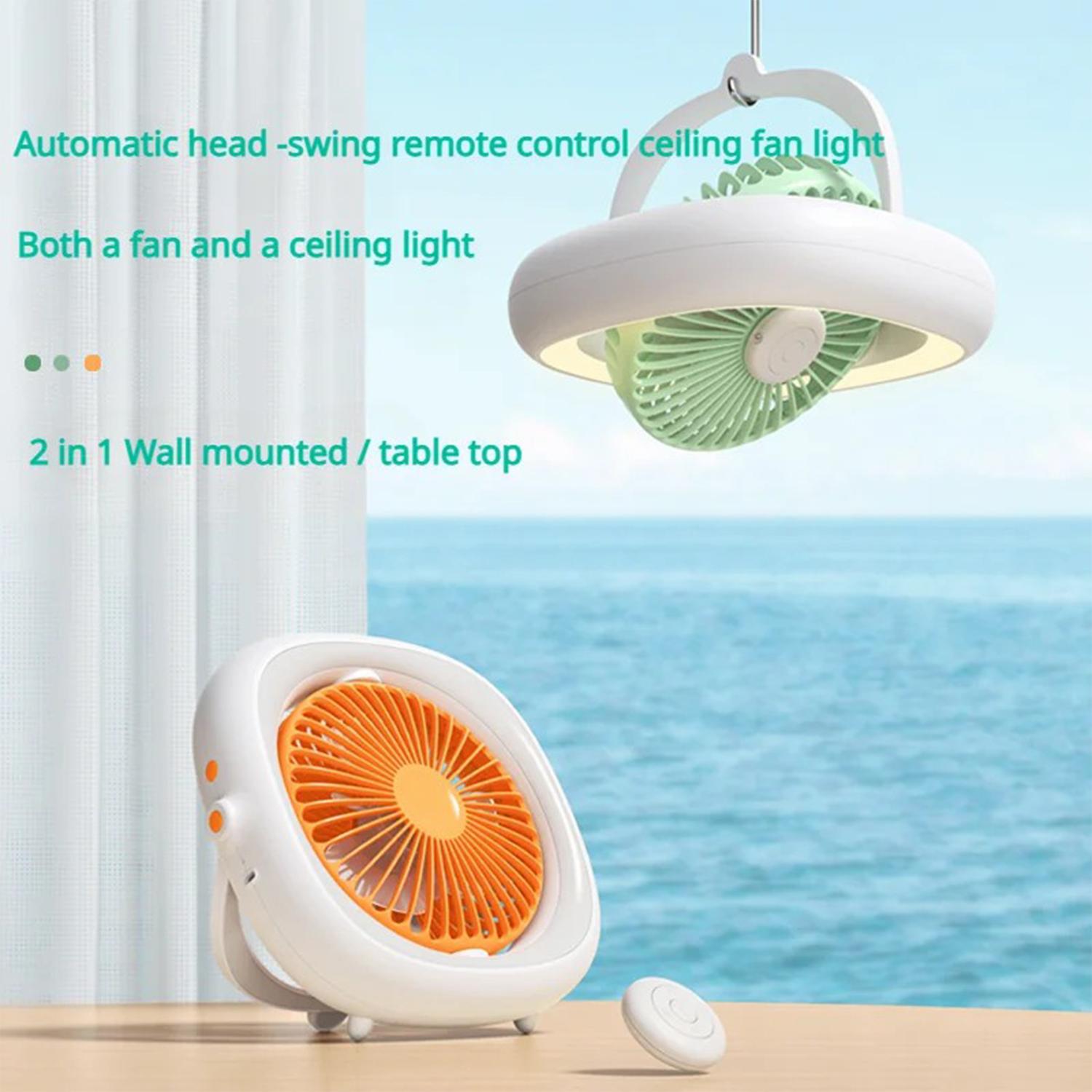 

JP-ytds Foldable Table Desk USB Fan Air Circulator Hanging Fan with Light (CE) Orange