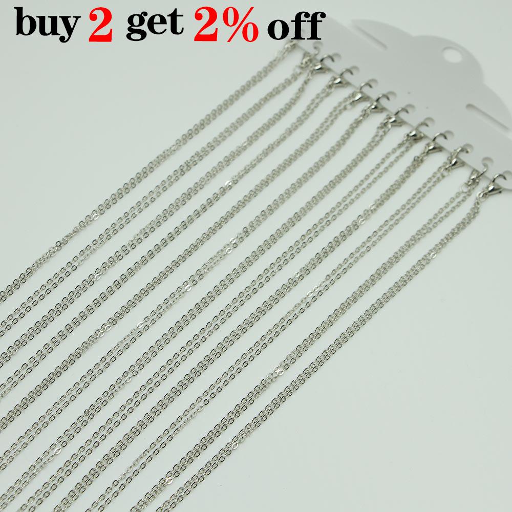 12Pcs/Pack 40cm White K Clasp Necklace Charm Chains For DIY Jewelry Findings Making Materials Accessories Wholesale