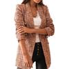 Giacca da Donna Colletto Sartoriale Fantasia Doppiopetto Casual Slim Blazer da Donna per Ufficio