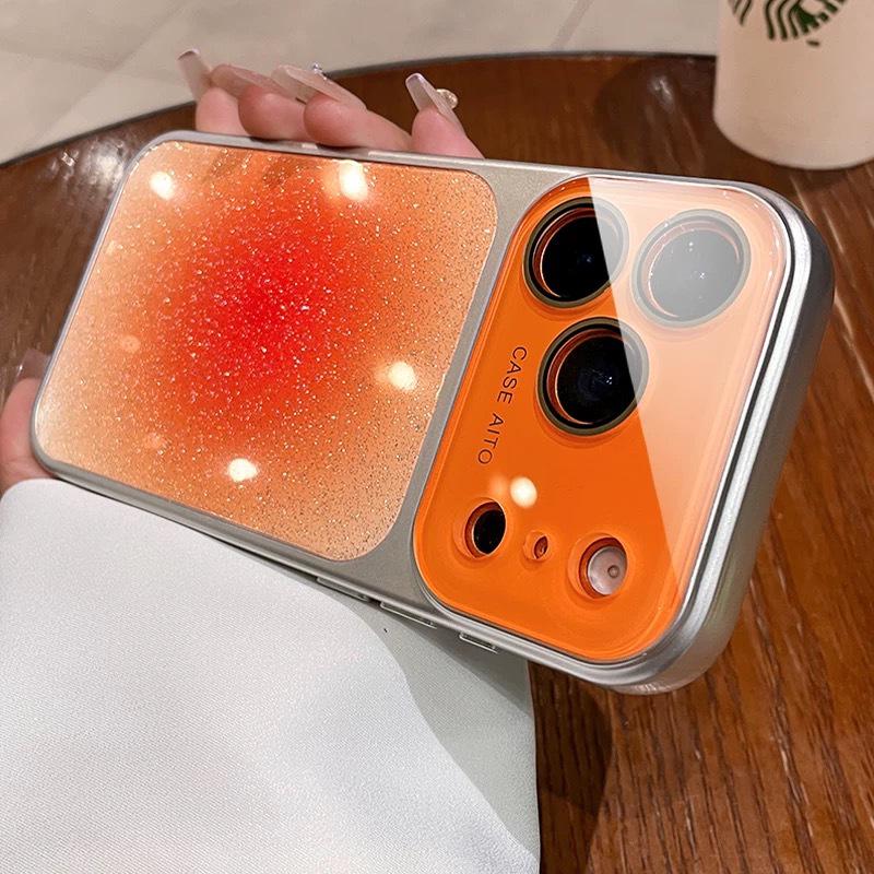 Gradient Glitter Crystal Lens iPhone 17 Pro Max Case with Apple 15 Shell