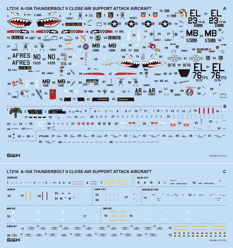 Great Wall Hobby American Attack Plane Plastic Model L7216 1/72 A-10A (Airplane)