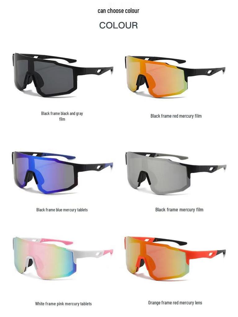 Unisex Large Frame Windproof Cycling & Sports Sunglasses - Ideal for Outdoor Activities, Mountaineering & Skiing