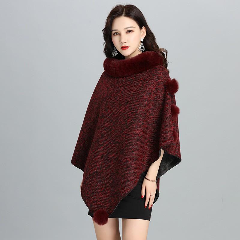 Womens Winter Faux Rex Rabbit Fur Shawl Cape Coat Streetwear Outerwear Longline Shoulder Drape Cardigan