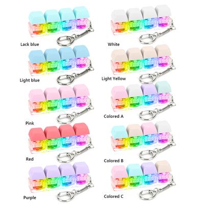 LED-Tastenkappen Spielzeug Drücken Stressabbau DIY Fidget-Knopf Tastenkappen Fidget-Schlüsselanhänger Tastatur-Schlüsselanhänger Spielzeug Finger-Tastatur-Spielzeug