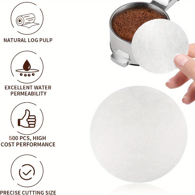 500 Pcs Coffee Paper Filter 58 Mm Wood Pulp Filter Portafilter Paper Compatible With Coffee Machine Handle