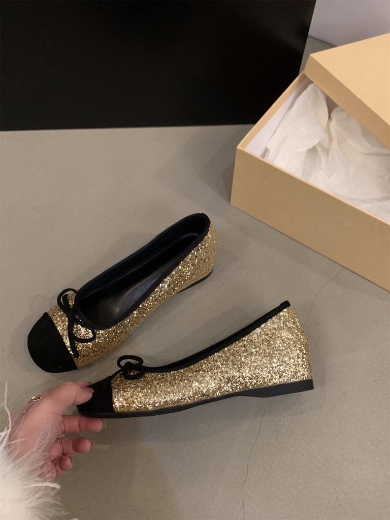 Wewnętrzne zwiększenie wysokości Francuskie małe pachnące srebrne cekinowe pojedyncze buty damskie buty wiosna i jesień 2025 nowe wiosenne delikatne buty wieczorowe