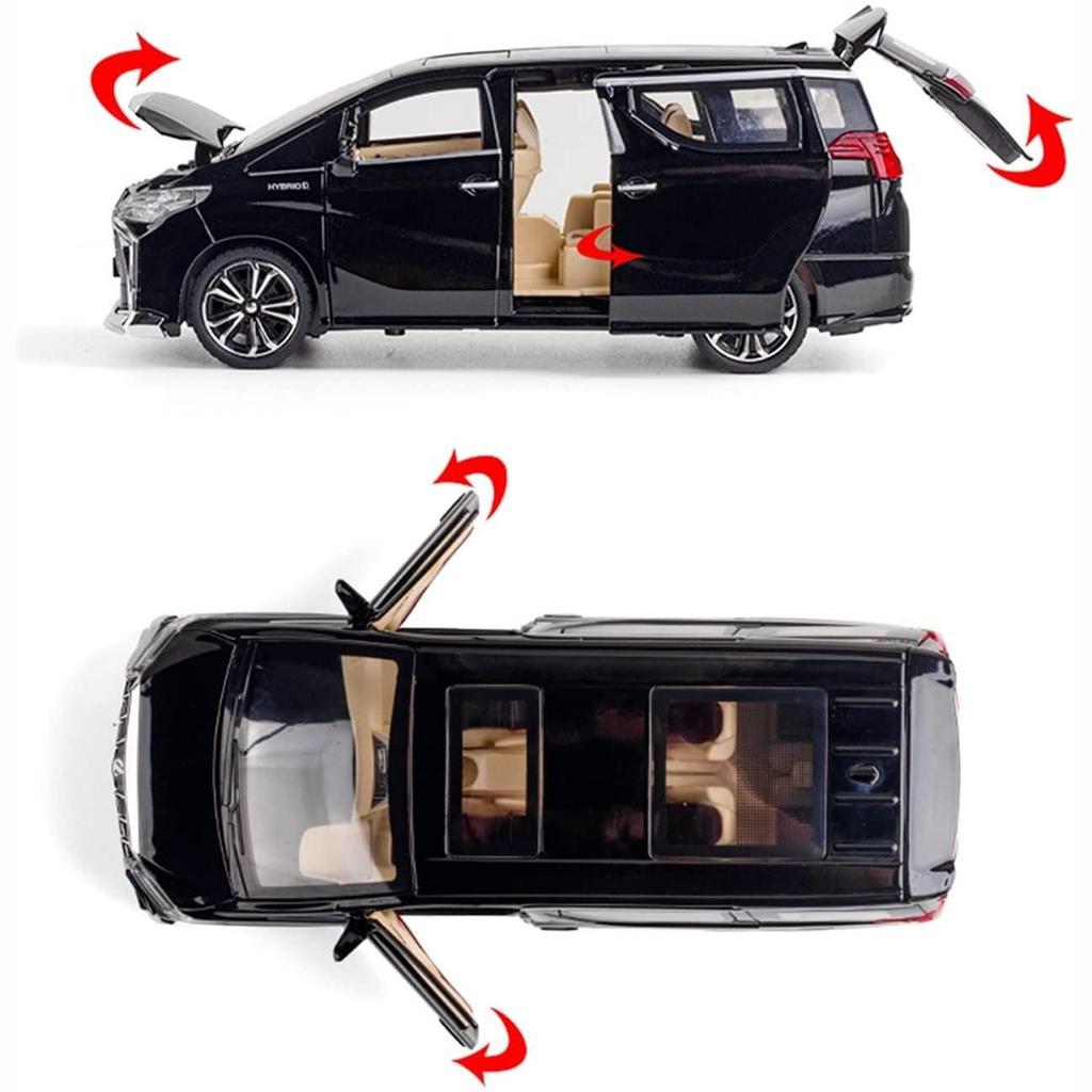 1:24 Scale Toyota Alphard MPV Car Model Alloy Car Die Cast Toy Car Model Pull Back Children Toy Collectibles Scale Model Car