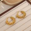 Anti Allergic Waterproof Charm Daily Jewelry Gift Popular C-Shape Hollow Stainless Steel Earrings for Women