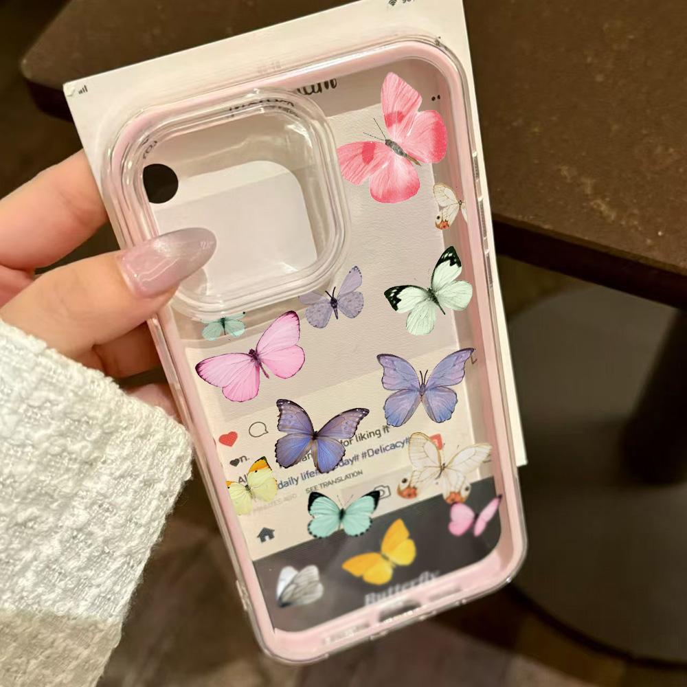 2 in 1 Candy Color Flower Phone Case For iPhone 17 Pro Max Case iPhone 13 11 12 14 15 16 Pro Max Air Soft Clear Shockproof Cover