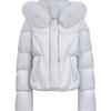 Women's Hooded 90% White Duck Down Jacket with Fox Fur Collar