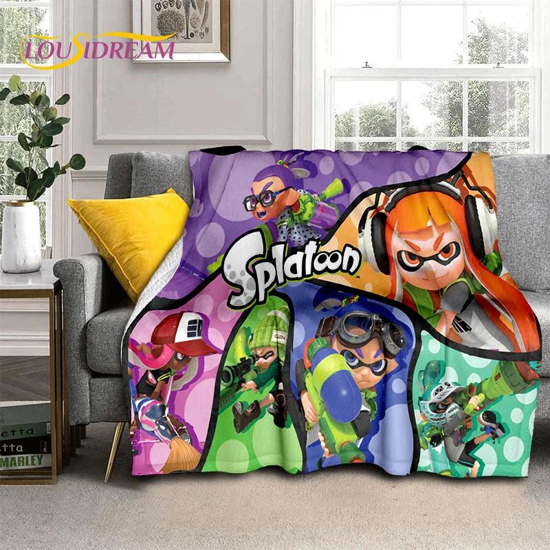 Splatoon3 PC Gamer Cartoon Game Soft Flannel Blanket for Beds Bedroom Sofa Picnic,Throw Blanket for Cover Outdoors Leisure Gift