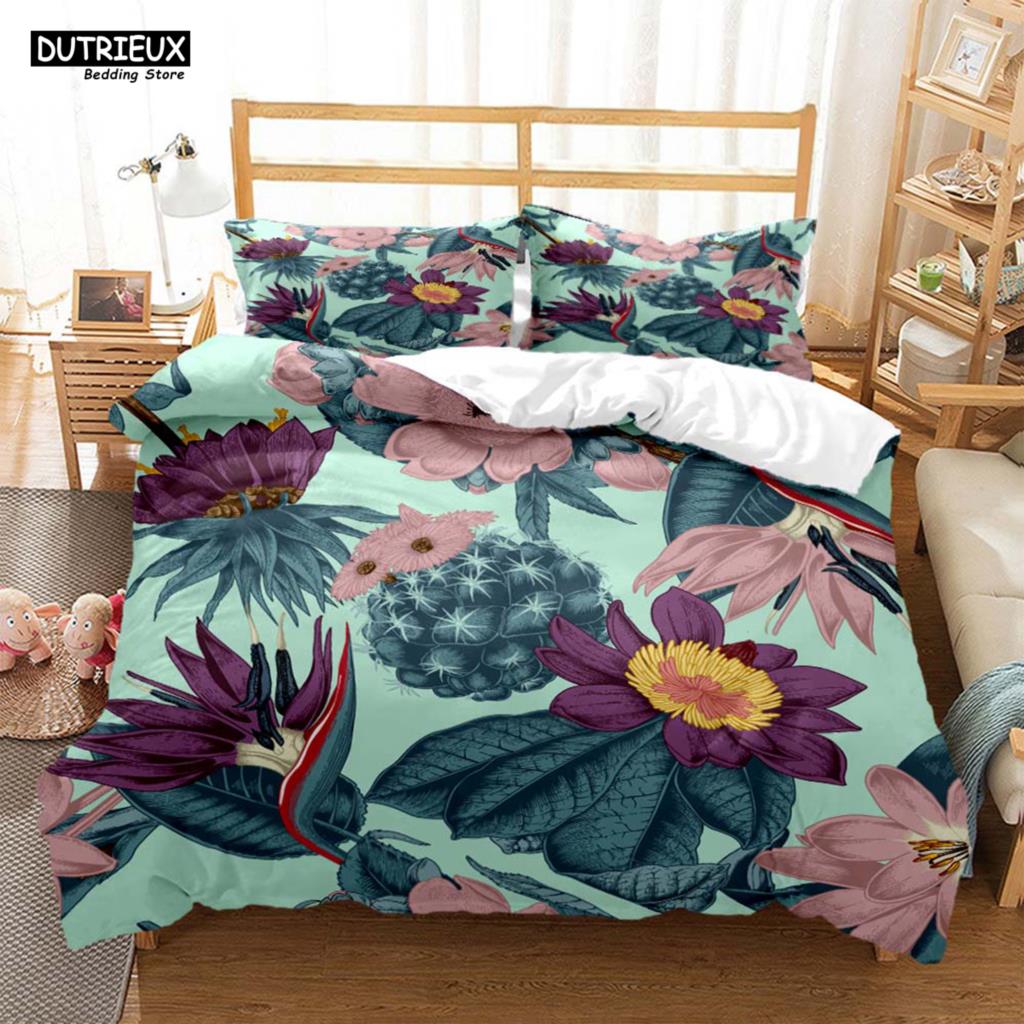 Plant Flowers Digital Print Polyester Bedding Sets Child Kids Covers Boys Duvet Cover Set For Teens Bedding Set