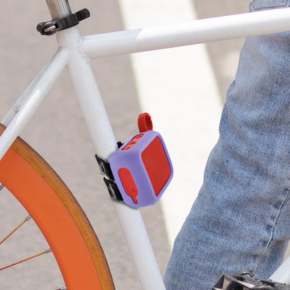 Silikonfodral Skyddskåpa med Högtalarfäste Rem Rese Bärpåse Bärbart Högtalarfodral för JBL Go 4 Högtalare