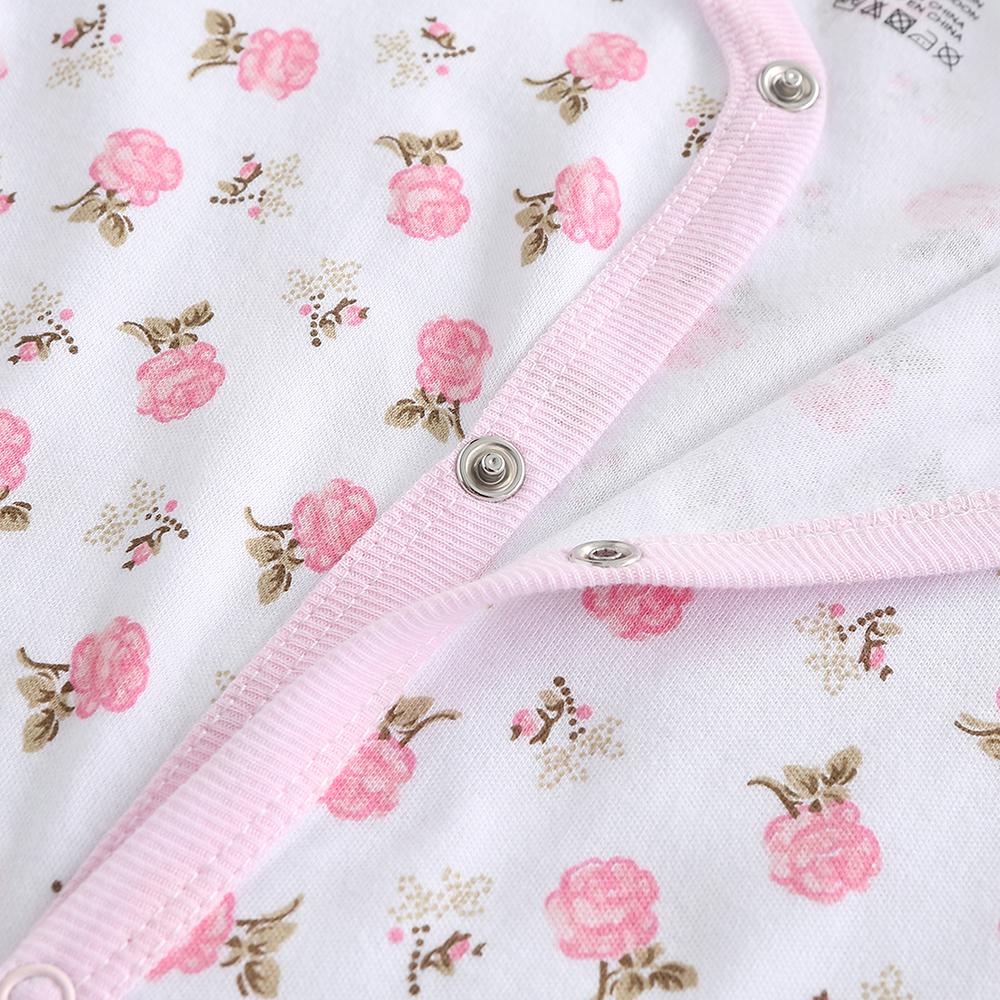 Oblečení pro holčičku Květinový vzor Bavlna Oblečení pro novorozence s dlouhým rukávem Převleky Kombinézy Kostýmy Oblečení pro kojence a batolata