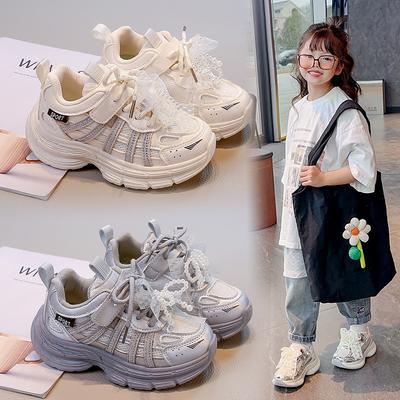 Chaussures de sport pour enfants 2025 printemps et automne nouvelles filles mesh respirant chaussures papa garçons étrangères légères chaussures de course