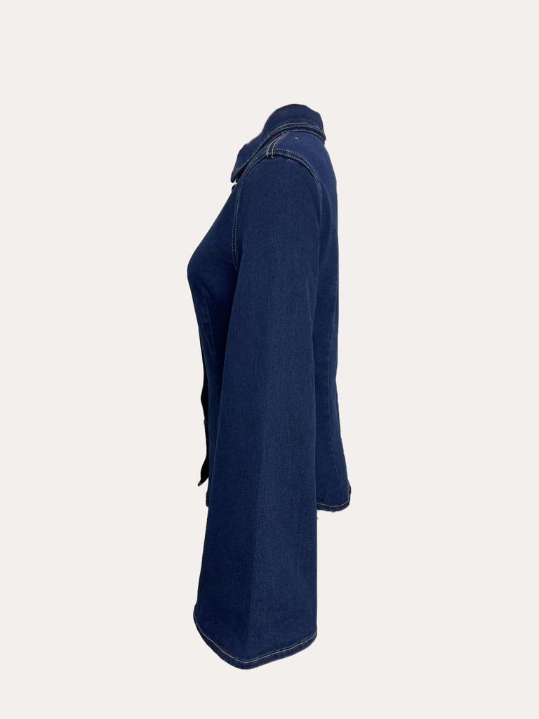 Women's European Fit Stretch Denim Jacket - Spring/Summer Bestseller in Blue