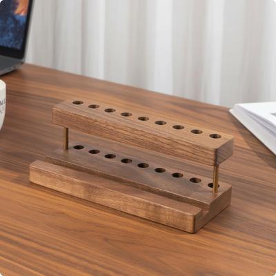 Multifunctional Wooden Pen Rack Compact Wood Desk Pencil Holder Stable