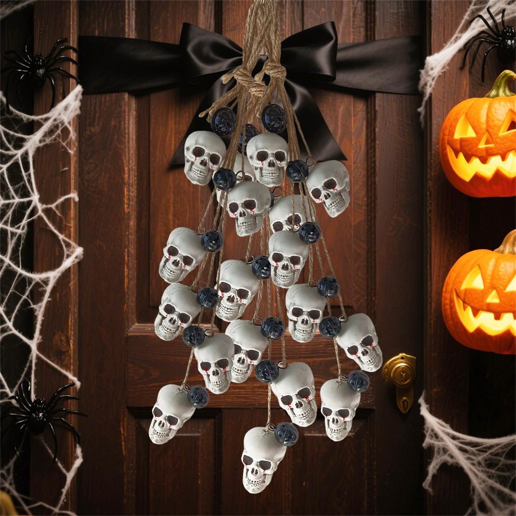 Halloween Horror Blutendes Stirnband Schwarzer Glockenanhänger Ornamente Halloween Weihnachtsbaum Kamin Balkon Tischdekoration