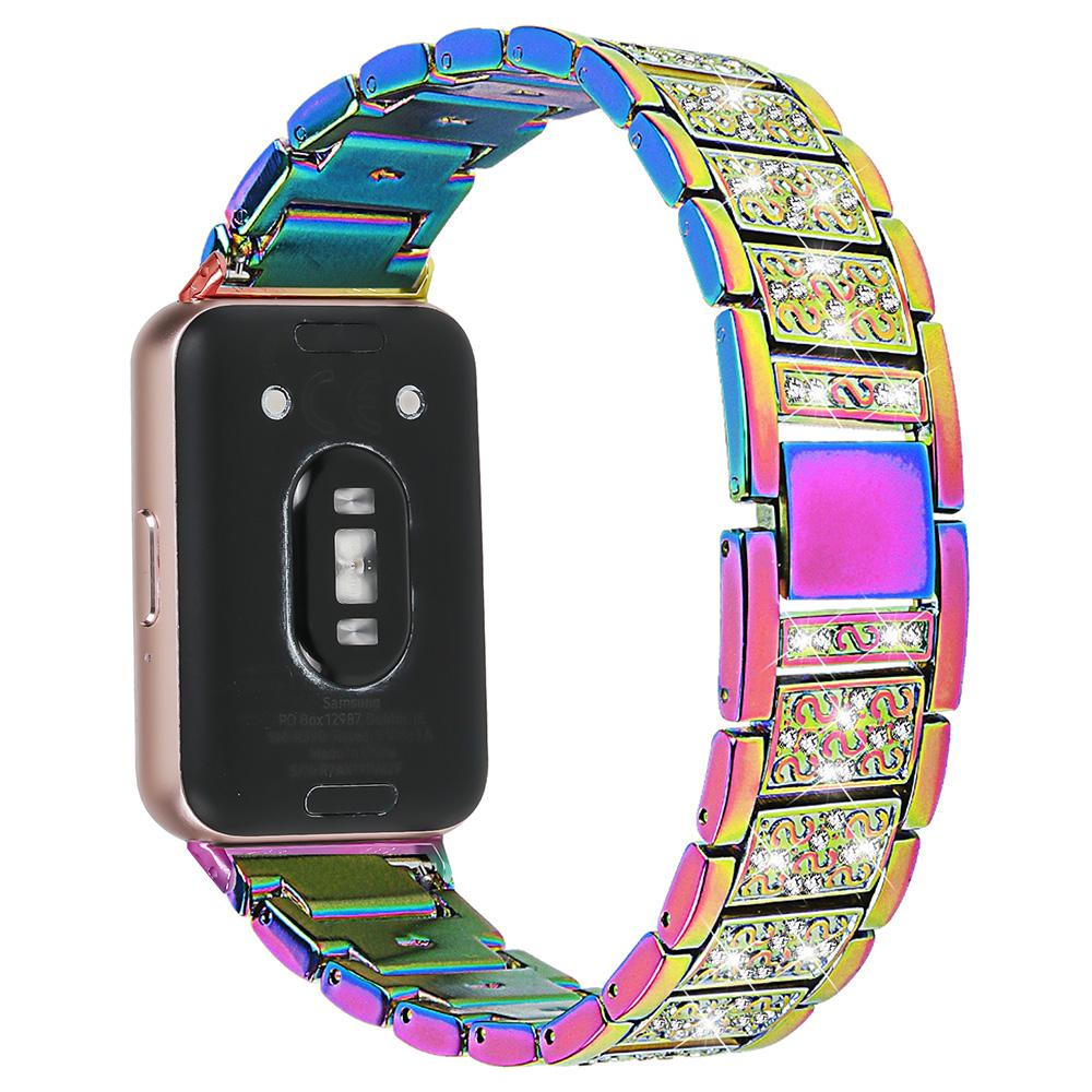 For Samsung Galaxy Fit3 SM-R390 Strap Replacement Shiny Rhinestone Metal Smart Watch Band