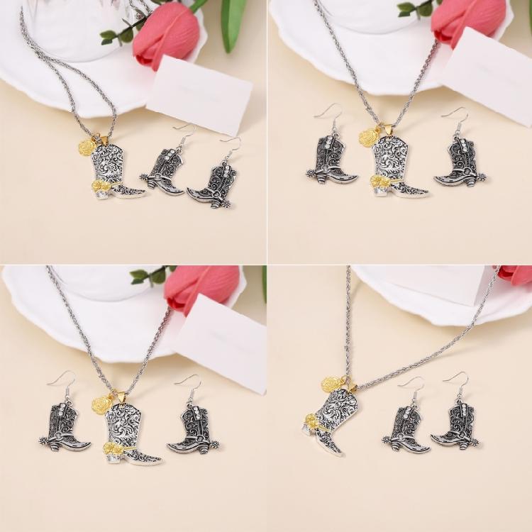 Cowboystiefel Ohrhänger/Halsschmuck Cowgirl Reitstiefel Anhänger Halskette/Ohrringe Handgefertigter Ohr-/Halsschmuck Ornament