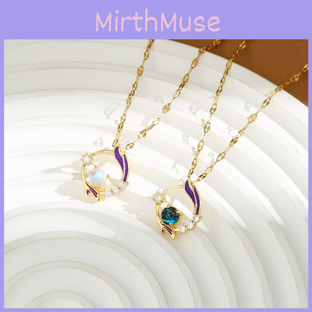 Elegant Ocean Inspired Titanium Steel Pendant Necklace For Women With Stylish Waves And Stars