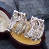 Vintage Exquisite Zircon Multi-layer Twisted Irregular C-shaped Earrings for Women's Personality Sweet Romantic Birthday Gift