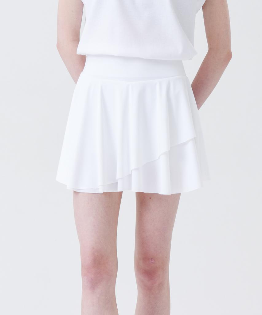 Mongbirdy Golf Cooling Double Layer Flare Skirt (Upf50+) White
