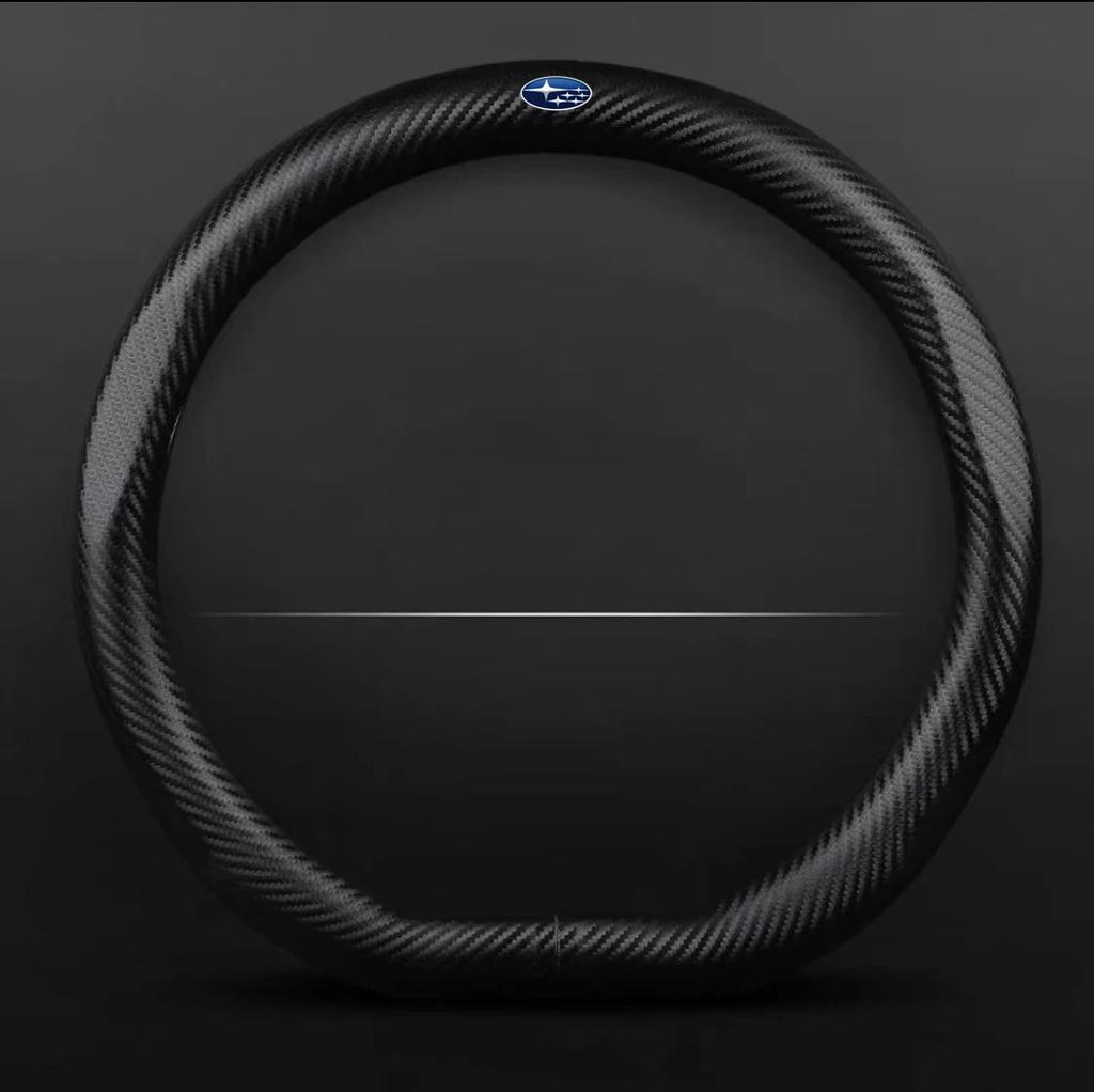 For Subaru Brz Wrx Xv Ascent Forester Outback Impreza Legacy Car Carbon fiber Anti-slip Ventilate Leather Steering Wheel Cover fu8