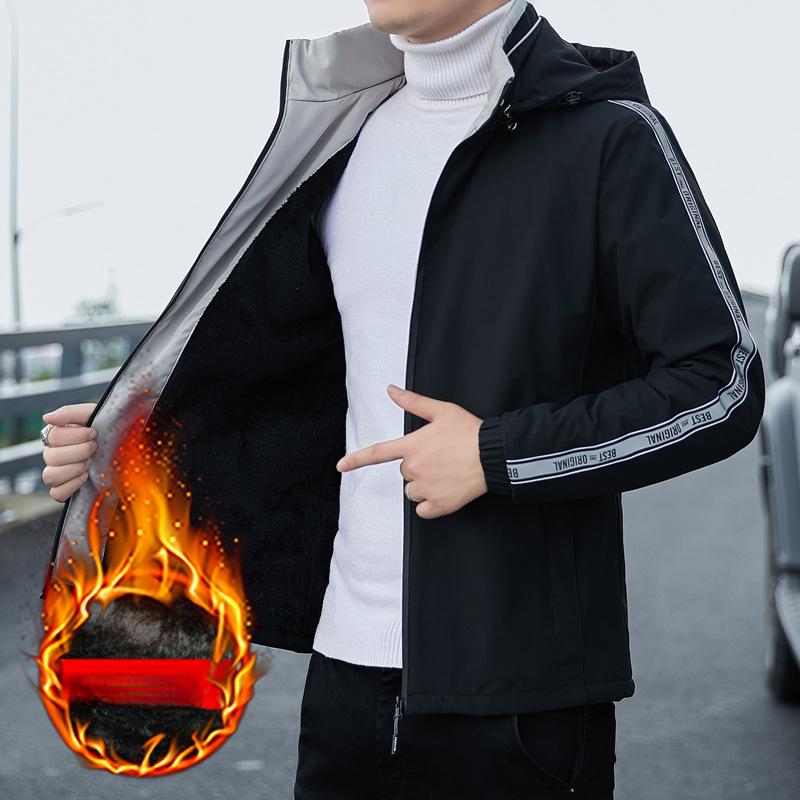 Men's Jackets for Autumn and Winter, Velvet Thickening, Trendy Brand, Handsome Casual Tops, Internet Celebrity Men's Clothing