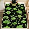 St.Patrick's Day Green Clover Print Flannel Blanket,High Quality Comfortable for All Seasons,Home Decor,Warmth and Comfort,Perfect for Christmas Gifts