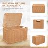Woven Storage Basket Snack Containers Sundry Receiving Drawer with Lid Clothes Iron Frame Pp Rattan Multi-function Clothing