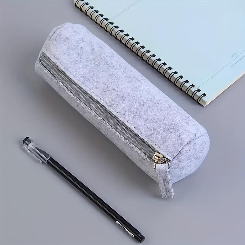 

Felt Pencil Cases in Dark Gray and Light Gray, Felt Stationery Organizer, Felt Cosmetic Storage Bag, Office Supplies Organizer