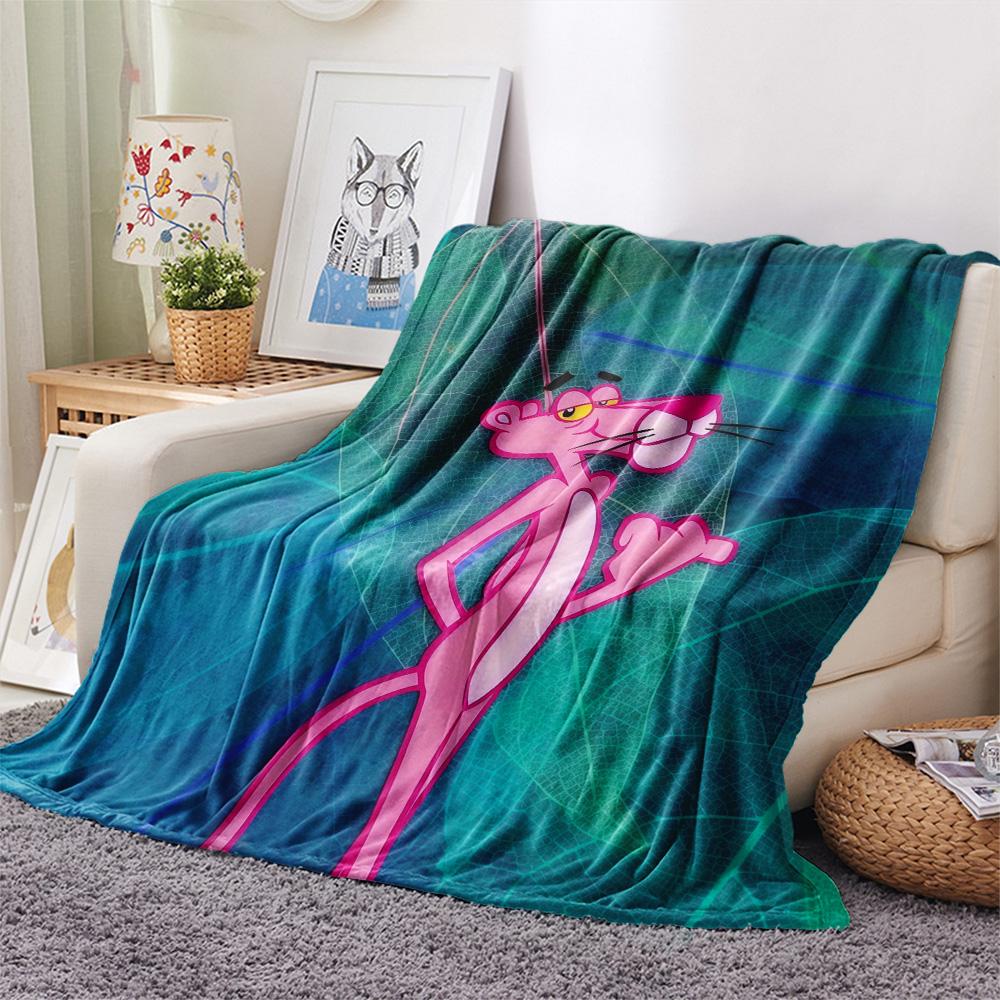 The Pink Panther Flannel Blanket, High Quality Comfortable for All Seasons, Home Decor, Warmth and Comfort