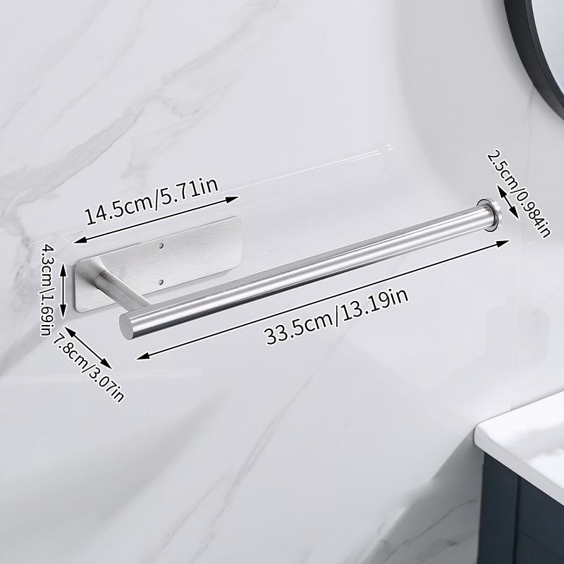 Vintage Style No-Punch Stainless Steel Toilet Paper Holder and Storage Rack.