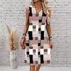 Plus Size V Neck Sleeveless Dappled Light Bamboo Grove Scenery Print For Peaceful Daily Wear