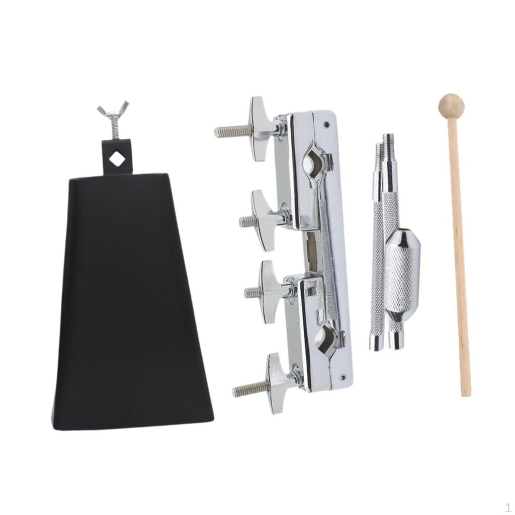 Dzwonek krowi Dzwonek krowi z zaciskiem do pedałów bębna basowego 6" Metalowe akcesoria Instrument muzyczny