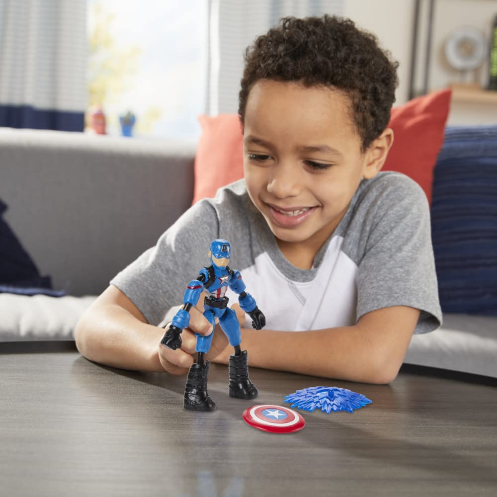 Marvel Avengers Bend and Flex Iron Man Captain America Thanos Flexible Figure with 9 Accessories 3-Pack