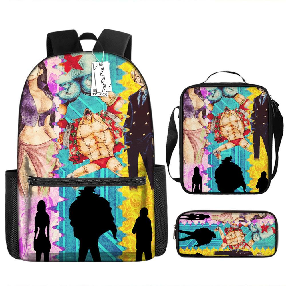 Popular Animation Backpack Student Schoolbag Boys Messenger Bag Girls Pencil Case